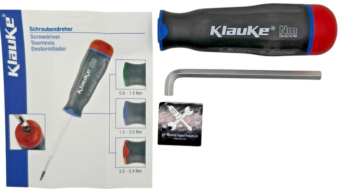 KLAUKE KLE3883013 TORQUE SCREWDRIVER HANDLE 1.5-30Nm (Handle + Allen key)