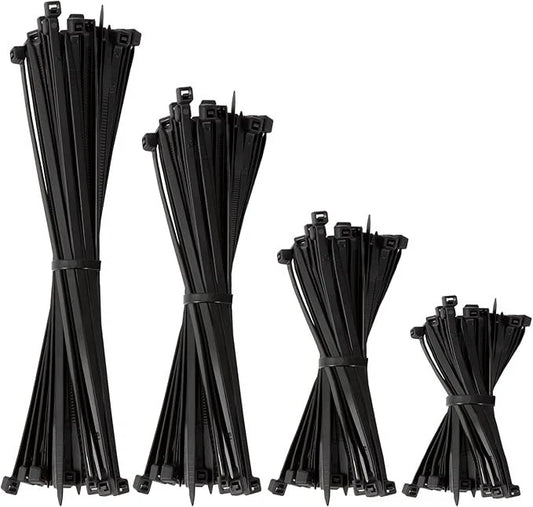 CABLE TIES, ZIP TIES, BUNDLE TIES (Black/Natural) - (pack of 100)