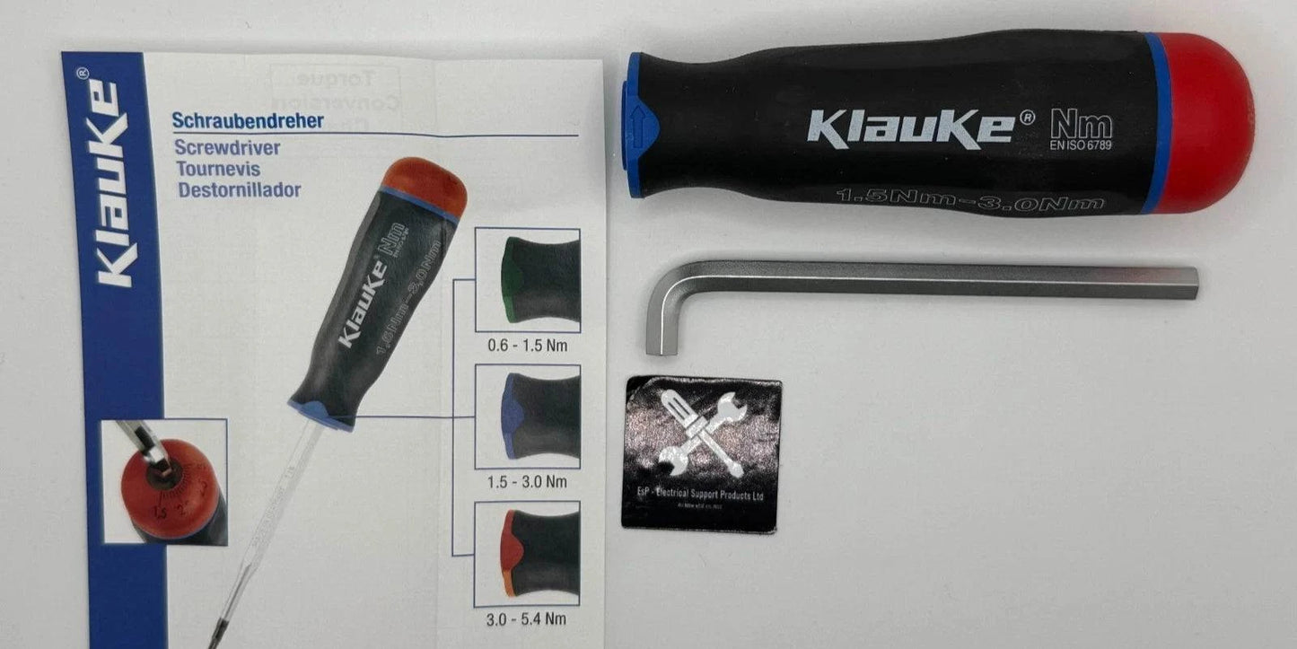KLAUKE KLE3883013 TORQUE SCREWDRIVER HANDLE 1.5-30Nm (Handle + Allen key)