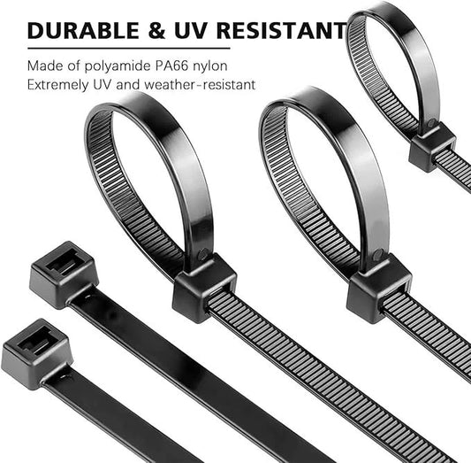 CABLE TIES, ZIP TIES, BUNDLE TIES (Black/Natural) - (pack of 100)