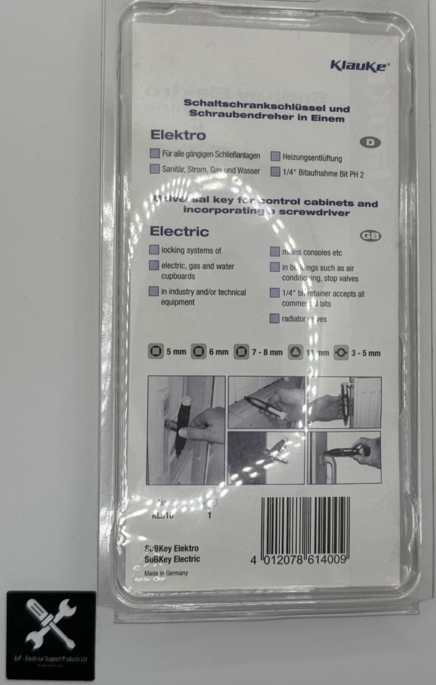 Klauke KL510 Universal Cabinet Key, Subkey Electo.