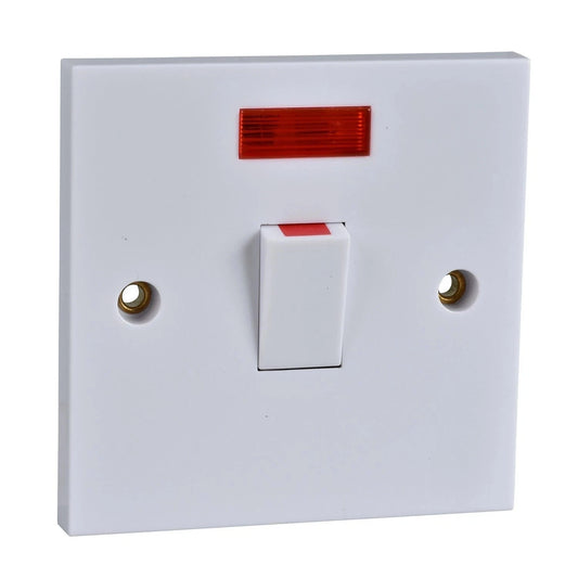 1 gang Switch 20amp with neon lamp - Schnieder AX White GSWDPN20A