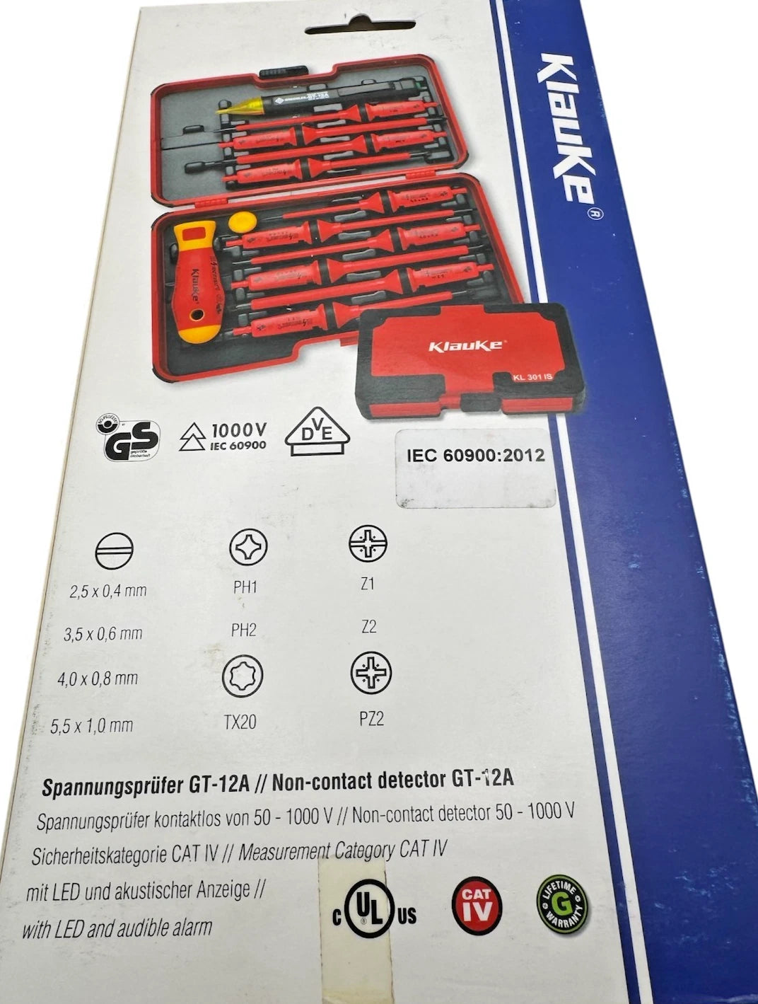 Klauke E-Smart KL301IS 13pce DVE Exchangeable Blade Set with GT-12A Detector