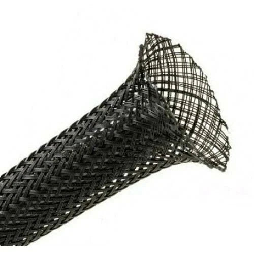 Supaflex Braided Sleeving Woven Sheath – Grey or Black – Range 3mm–73mm (1Mtr)